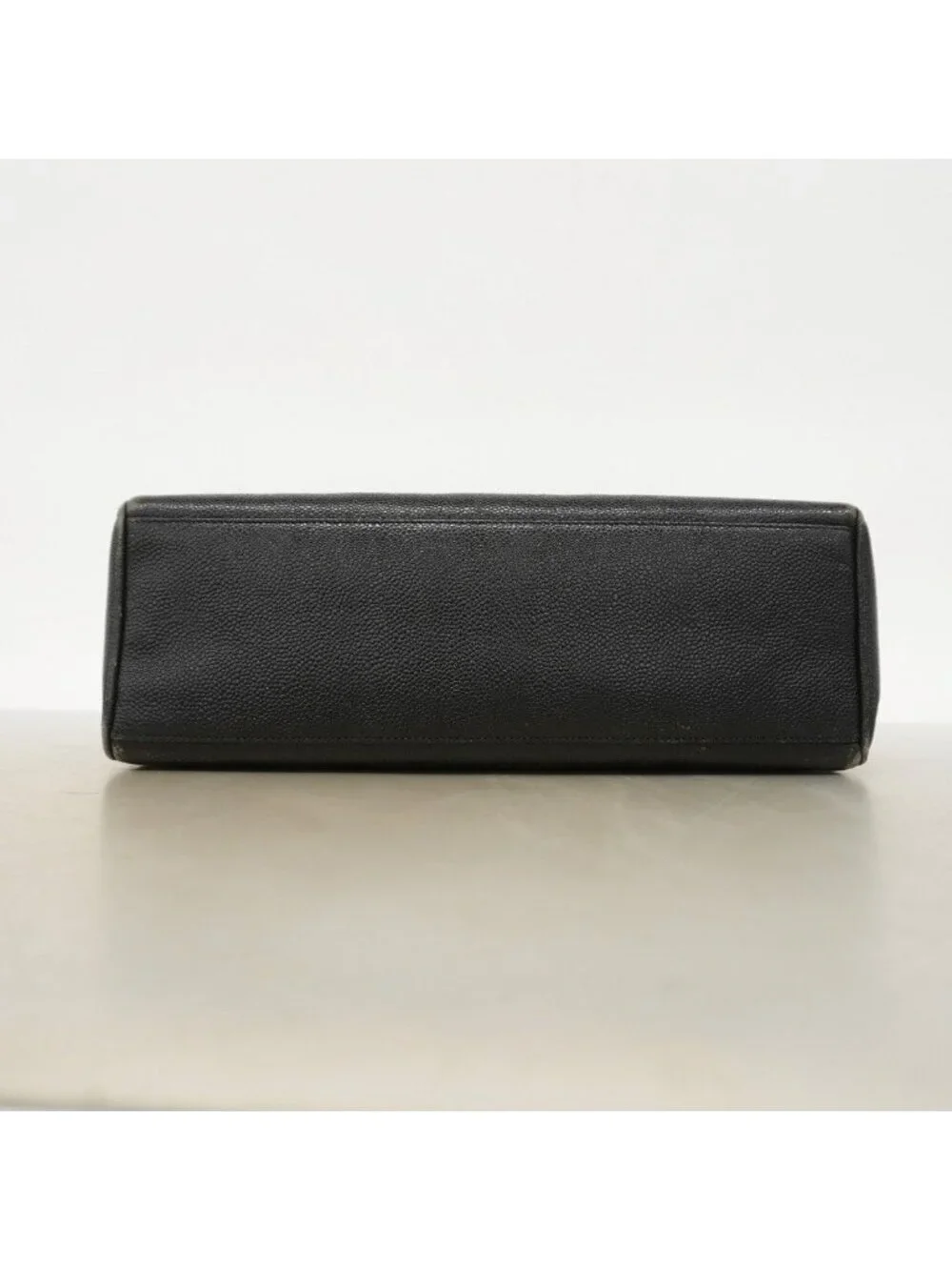 Chanel Shoulder Bag Caviar Leather Black Gold